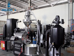 15 kg professionele koffierooster, uitgerust met volledig automatische laadmachine, rookverwijder en koffiebot