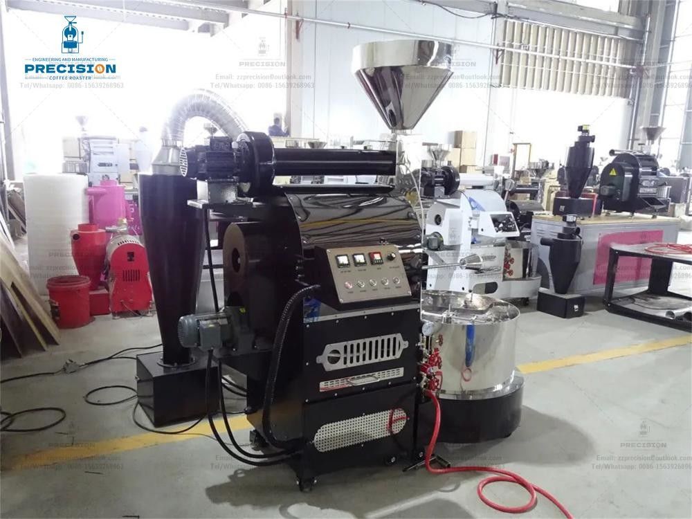 Precision Coffee Roaster Machine Commerciële met roestvrij staal trommel behuizing kleur