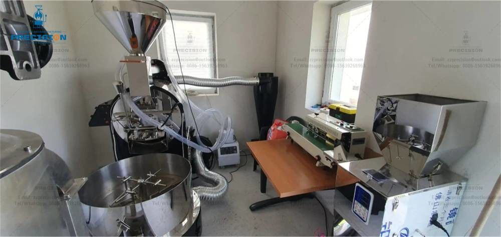 Precision Coffee Roaster Machine Commerciële met roestvrij staal trommel behuizing kleur
