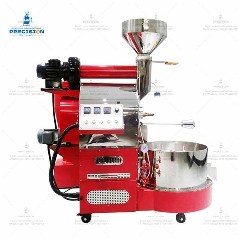 200w 3kg koffie rooster met warmtebestendige dubbele laag 316 voedselkwaliteit roestvrij staal trommel